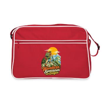 Wandern Spazieren mit Ehrgeiz - Retro Tasche - Rot/Weiß - Vorne