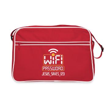 Christian fraternity: Jesus_Saves_123 - Retro Bag - red/white - Front