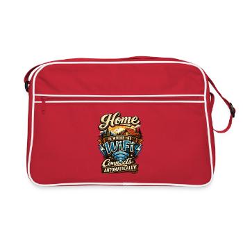 Home Is Where The WiFi Connects Automatically – Fu - Retro Bag - red/white - Front