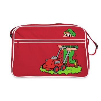 Jardinier avec tondeuse - Sac Retro - rouge/blanc - Devant