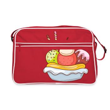 Ice cream ice cream ice cream ice cream ball ice cream sundae - Retro Bag - red/white - Front