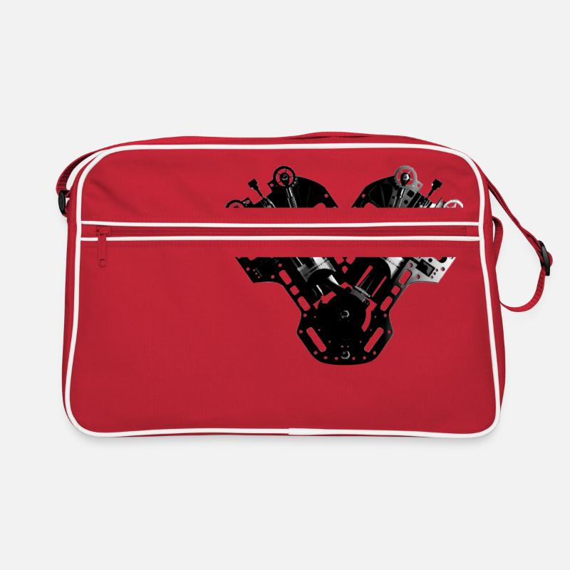 V6 V8 Motor Engine Retro Tasche