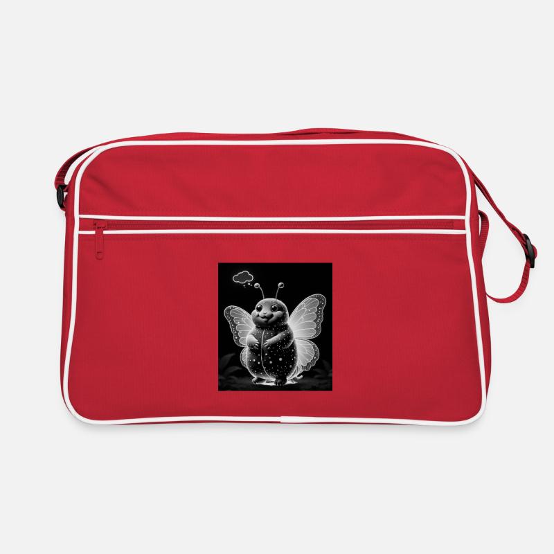 Sternenglitzer Käferfee - Retro Tasche - Rot/Weiß