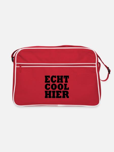 Echt cool hier - Retro Tasche - Rot/Weiß - Vorne