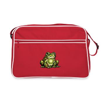 Version cubisme de grenouille kiwi - Sac Retro - rouge/blanc - Devant