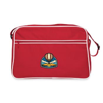 Montgolfière au lever du soleil au-dessus de la mer - Sac Retro - rouge/blanc - Devant