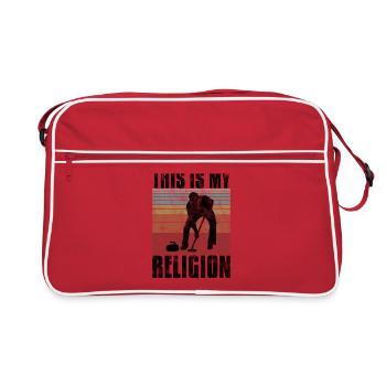 Le curling est ma religion Curler curling - Sac Retro - rouge/blanc - Devant