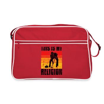Le curling est ma religion Curler curling - Sac Retro - rouge/blanc - Devant