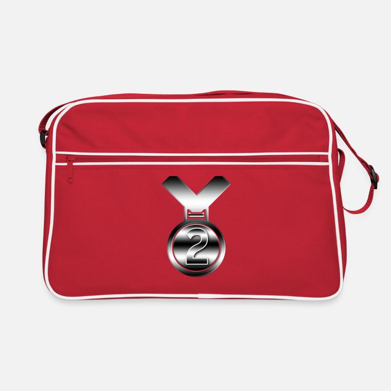 Silver 2nd award for any achievement - Retro Bag - red/white