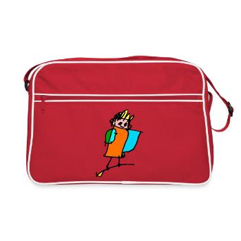 petite sorcière sur le balai - Sac Retro - rouge/blanc - Devant