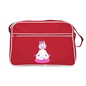 Unicorn Yoga Meditation - Retro Bag - red/white - Front
