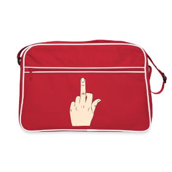 Mittelfinger Modus - Retro Tasche - Rot/Weiß - Vorne