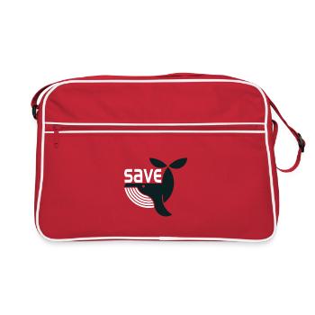Whale Save Marine Rescue - Retro Bag - red/white - Front