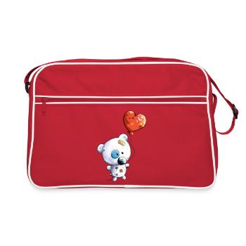 Teddy with balloon - Retro Bag - red/white - Front