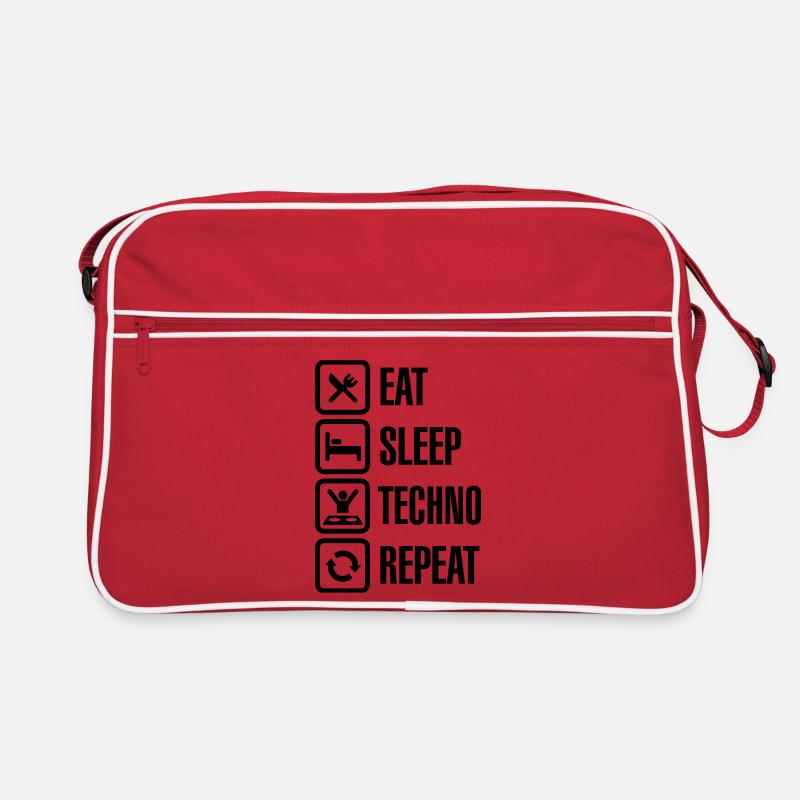 Eat Sleep Techno Repeat Retro Bag