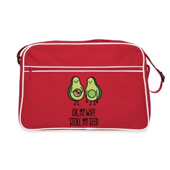 My wife stole my seed Avocat Enceinte couple drôle - Sac Retro - rouge/blanc - Devant