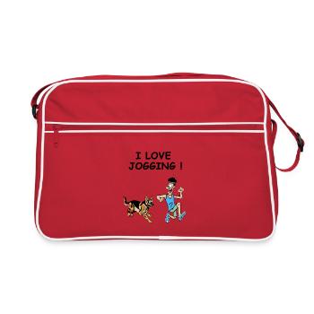 the jogger and the dog - Retro Bag - red/white - Front