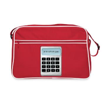 Je te calcule pas humour math matheux calculette - Sac Retro - rouge/blanc - Devant