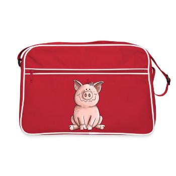 Cochon heureux - Sac Retro - rouge/blanc - Devant
