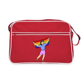Défilé du drapeau arc-en-ciel LGBT Droits des homosexuels - Sac Retro - rouge/blanc - Devant