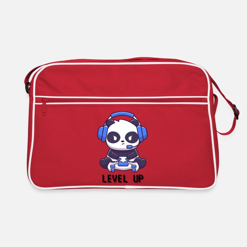 Level Up Panda Retro Tasche