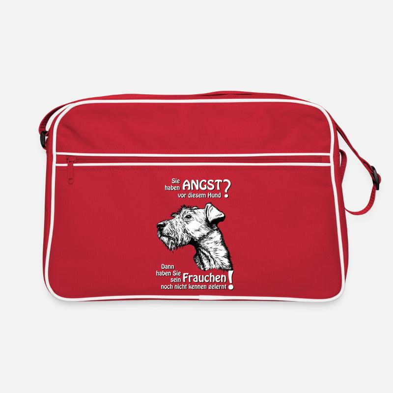 Angst vor Irish Terrier? Frauchen - Retro Tasche - Rot/Weiß