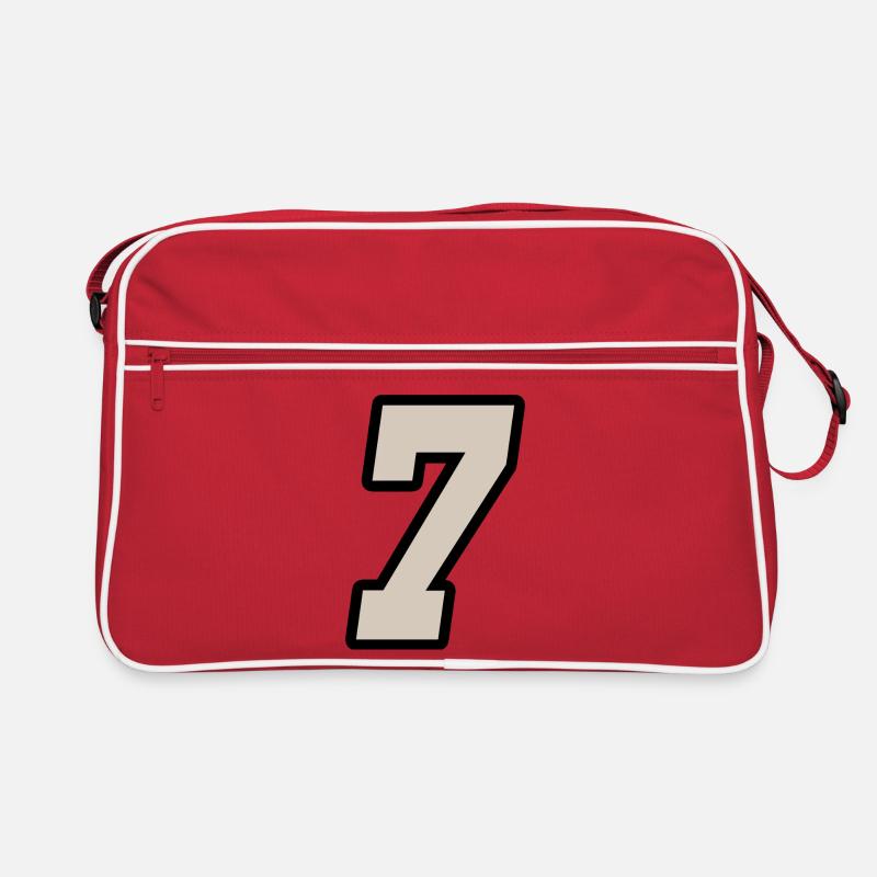 Nummer sieben 7 Retro Tasche