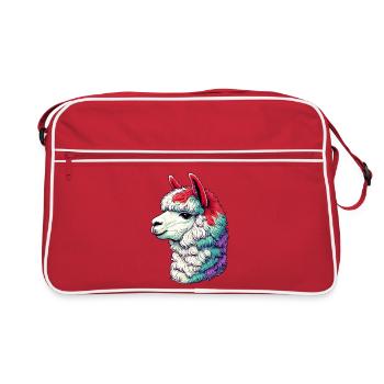 Alpaka - Retro Tasche - Rot/Weiß - Vorne