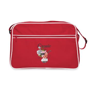 Création florale pour des moments de bonheur - Sac Retro - rouge/blanc - Devant
