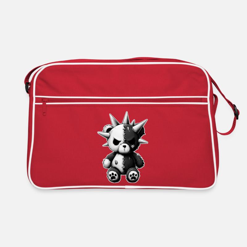 Split Skull Plush Bear Punk Retro Bag