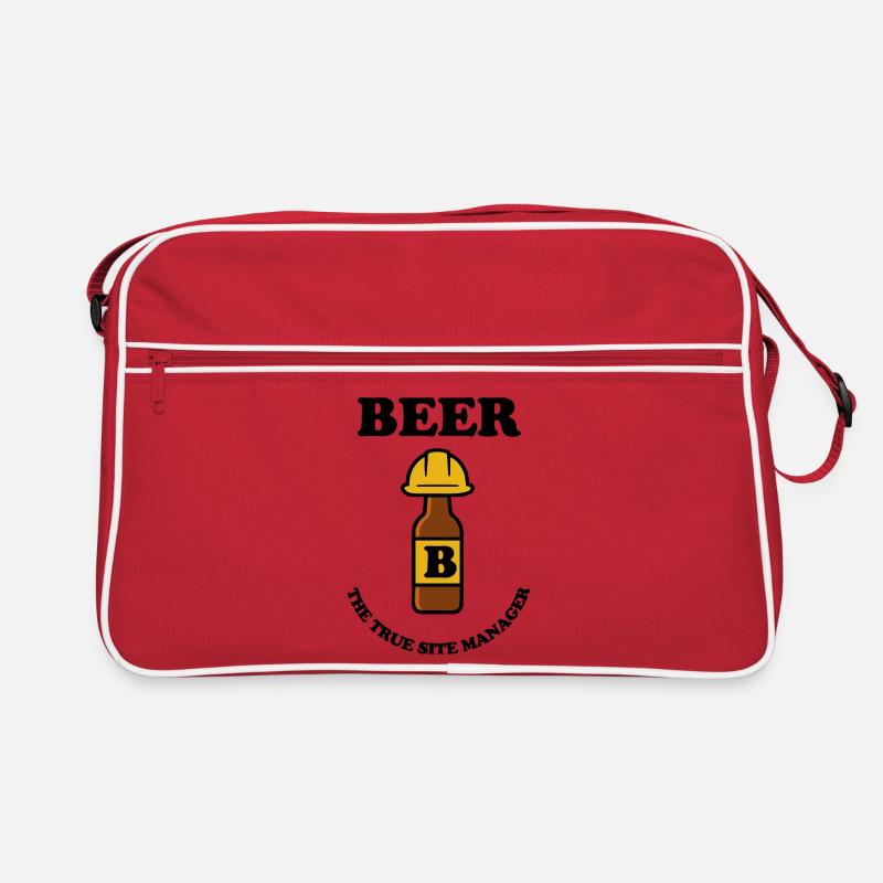 Beer bottle with construction helmet Retro Tasche
