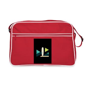 Abstract Surf and Wave Art - Retro Bag - red/white - Front