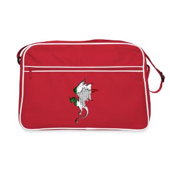 Drapeau de l’Italie - Italie - Silhouette de dragon - Sac Retro - rouge/blanc - Devant