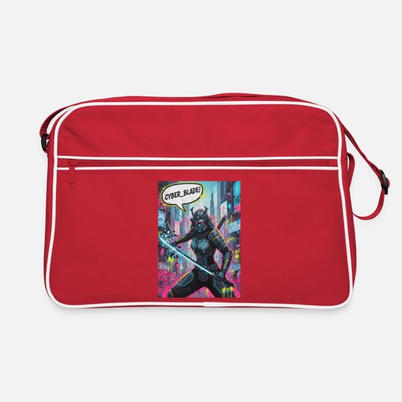 Cyber Samurai Neon Graffiti Retro Tasche