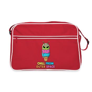 Außerirdischer Eiscreme-Kegel - Retro Tasche - Rot/Weiß - Vorne
