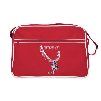 Send It Skelettdrache Grunge - Retro Tasche - Rot/Weiß - Vorne