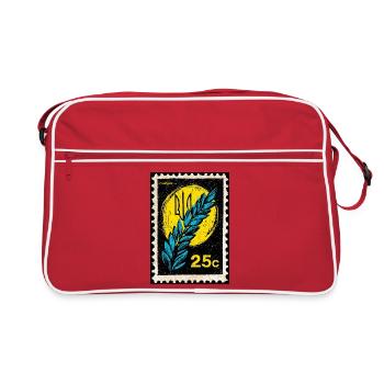 Timbre avec du blé d’Ukraine - Sac Retro - rouge/blanc - Devant