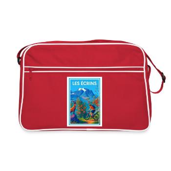 Mountainbiken in den Écrins - Retro Tasche - Rot/Weiß - Vorne