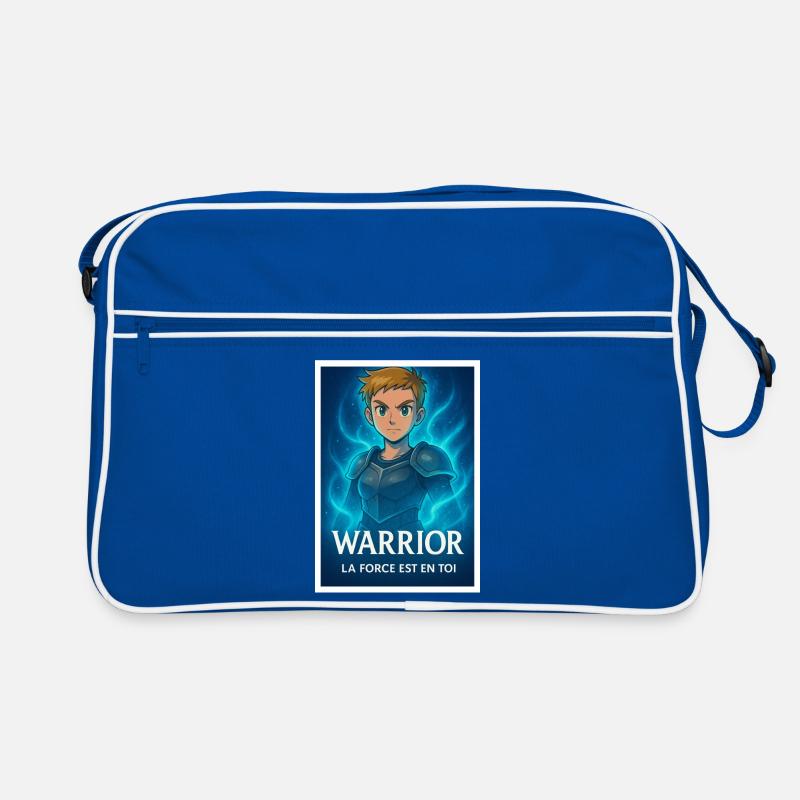 Blauer Aura-Krieger Retro Tasche