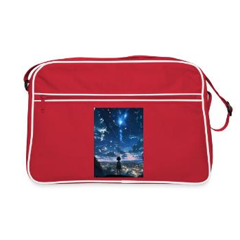 Rêve nocturne sur la ville - Sac Retro - rouge/blanc - Devant