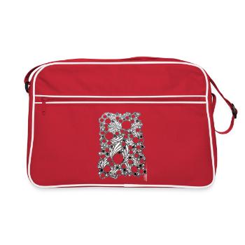 Leaf Blowing Lace Pattern - Retro Bag - red/white - Front