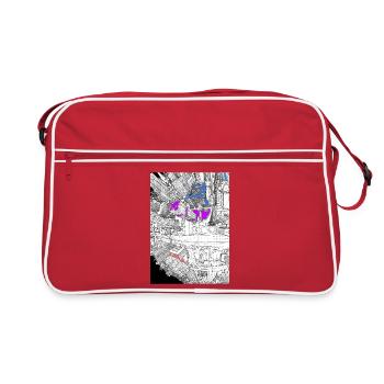 Fish Eye Skyscrapers - Retro Bag - red/white - Front