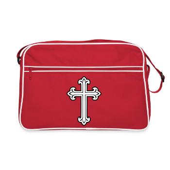 Symbole de croix chrétien - Sac Retro - rouge/blanc - Devant
