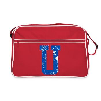 Letter u Retro Sport - Retro Tasche - Rot/Weiß - Vorne
