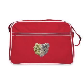 Weed Bud Cannabis Heart Love 420 - Retro Bag - red/white - Front