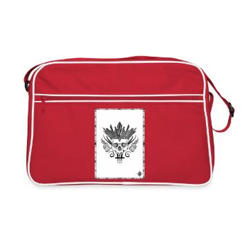Skull crowned with black and white swords - Retro Bag - red/white - Front