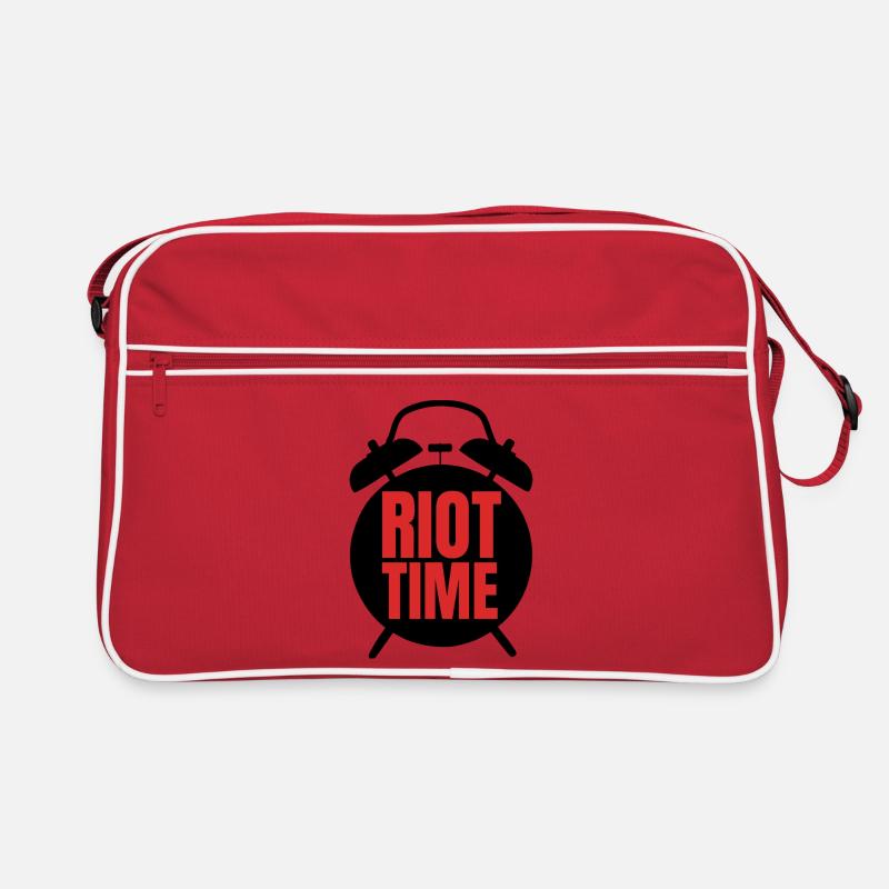 Riot Time – Mutiges rotes Textdesign Retro Tasche