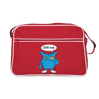 Chill mal - Dicton drôle de Zooki Monster - Sac Retro - rouge/blanc - Devant