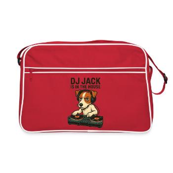 Jack Russell Terrier DJ Turntables Techno Gift - Retro Bag - red/white - Front