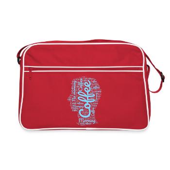 Café du matin en lettres - Sac Retro - rouge/blanc - Devant